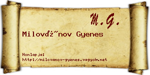 Milovánov Gyenes névjegykártya